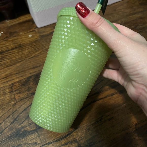 GITD Lime green grande glow in the dark Starbucks tumbler - Picture 3 of 4